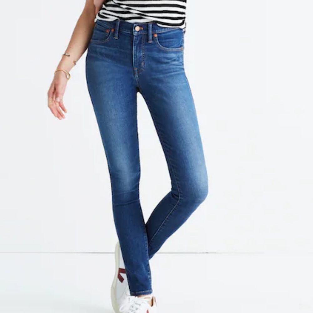 Madewell Women's 9” Mid Rise Skinny Jeans in Blue SZ 25